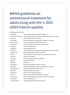 BHIVA guidelines on antiretroviral treatment for adults living with HIV-1 2022
